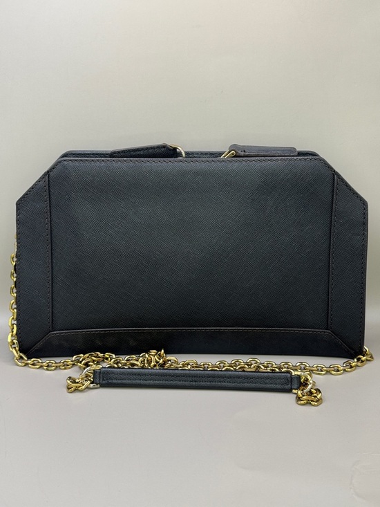 MCM Black Clutch with Gold Chain - Picture 3 of 10